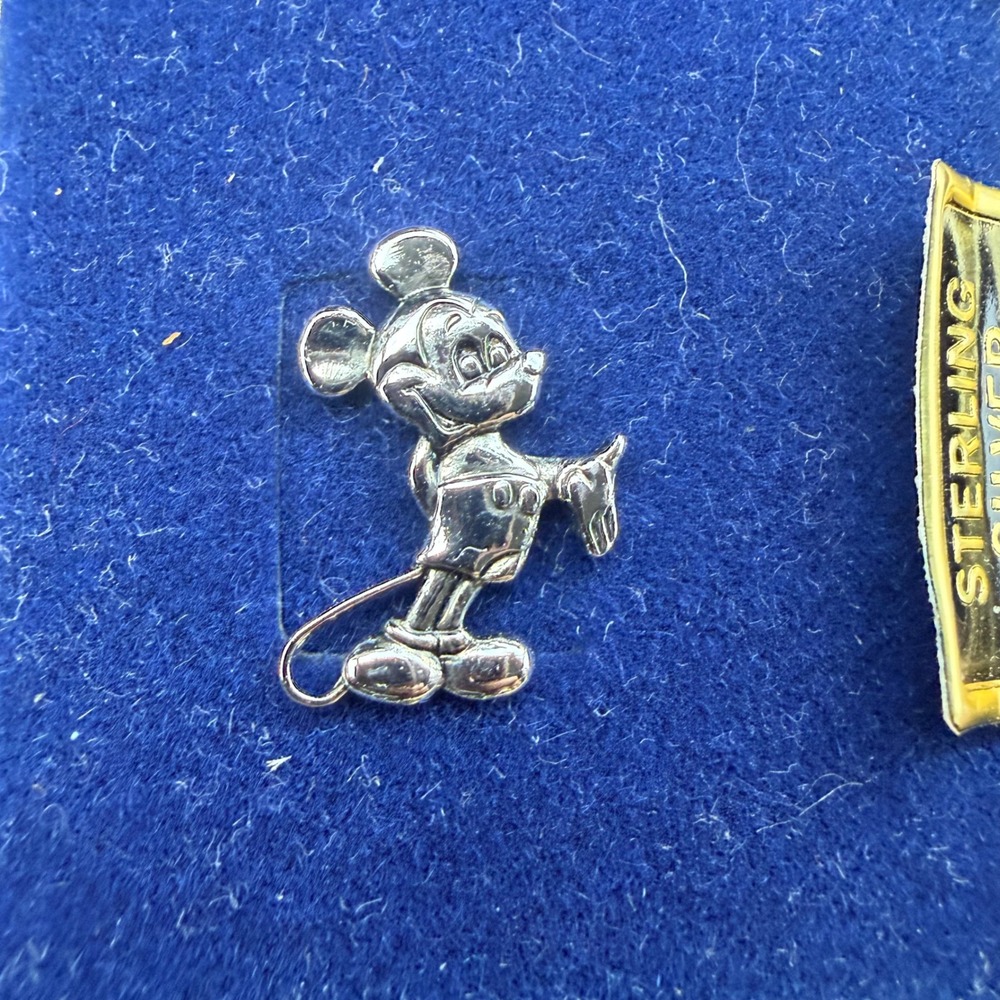 Disney Mickey Mouse Sterling Silver Pin Vintage Character Jewelry Collectible